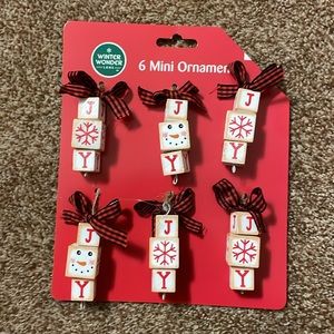 Winter Wonder 6 Mini Ornaments JOY